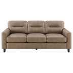 Scotland 2-piece Faux Leather Upholstered Sofa Set Black