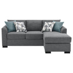 Storey Upholstered Sleeper Sectional Chaise Sofa Dark Grey
