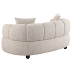 Whitney 2-Piece Contemporary Channel Tufted Woven Fabric Sofa Set Pebble