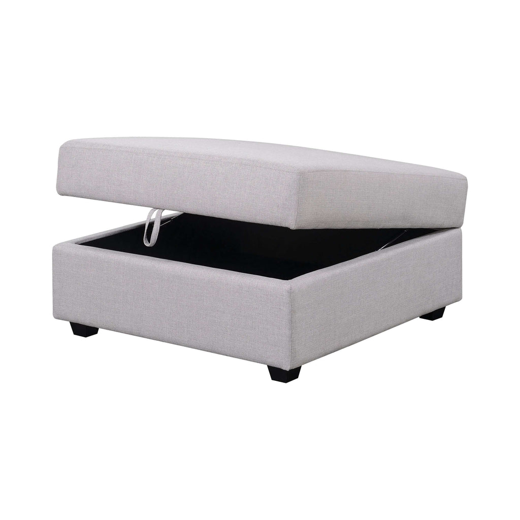 Cambria Square Upholstered Storage Ottoman Grey