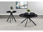Briggs Round Marble Printed Glass Top Coffee Table White
