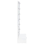Spector 1-drawer Lighted Full-Length Floor Mirror White High Gloss