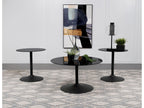 Ganso Round Metal Coffee Table With Tempered Glass Top Black