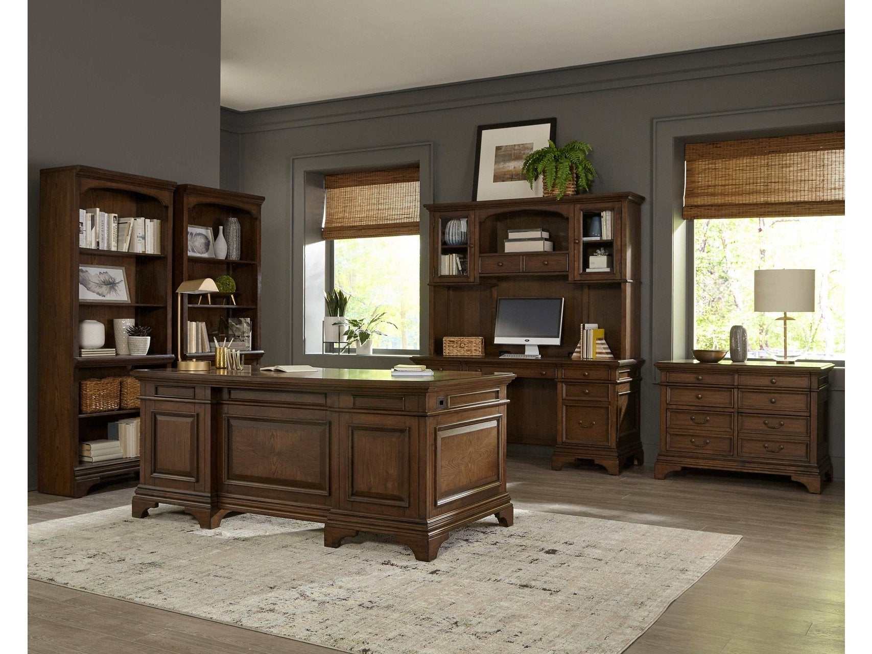 Hartshill 78-inch 5-shelf Bookcase Burnished Oak