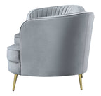 Sophia 2-piece Upholstered Channel Tufted Sofa Set Grey