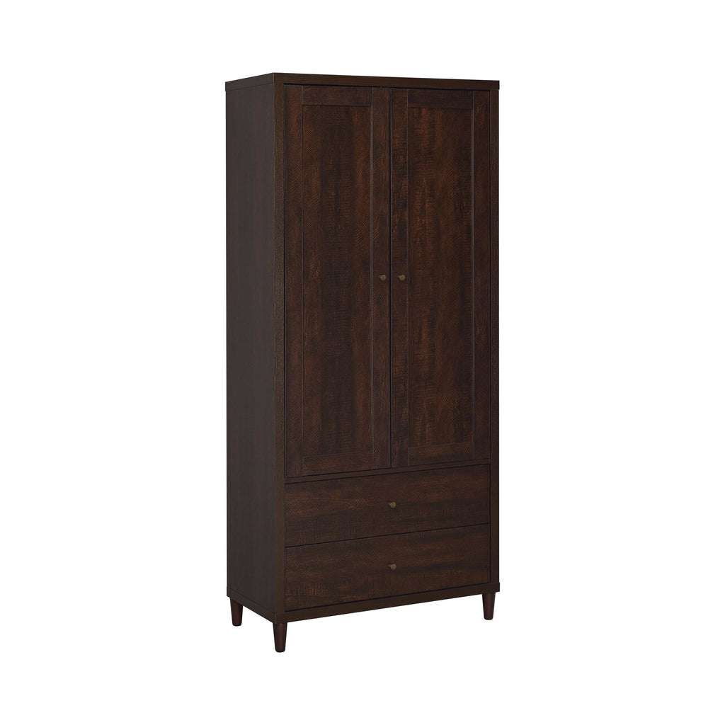 Wadeline 2-door Tall Accent Storage Cabinet Rustic Tobacco