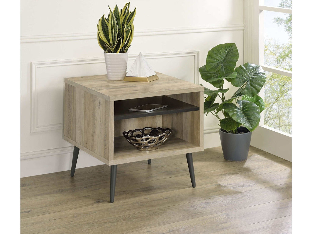 Welsh Square Engineered Wood Side End Table Distressed Pine