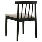 Hamlyn 5-piece Round Wood Dining Set Wheat and Black