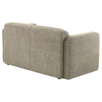Dorset Fabric Upholstered Round Track Arm Loveseat White