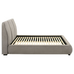 Mokena 46-inch Upholstered Eastern King Platform Bed Taupe