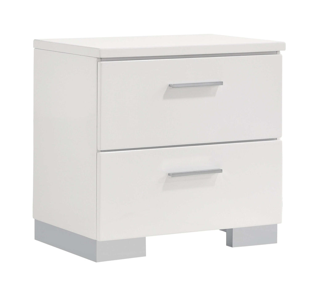 Felicity 2-drawer Nightstand White High Gloss