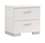 Felicity 2-drawer Nightstand White High Gloss