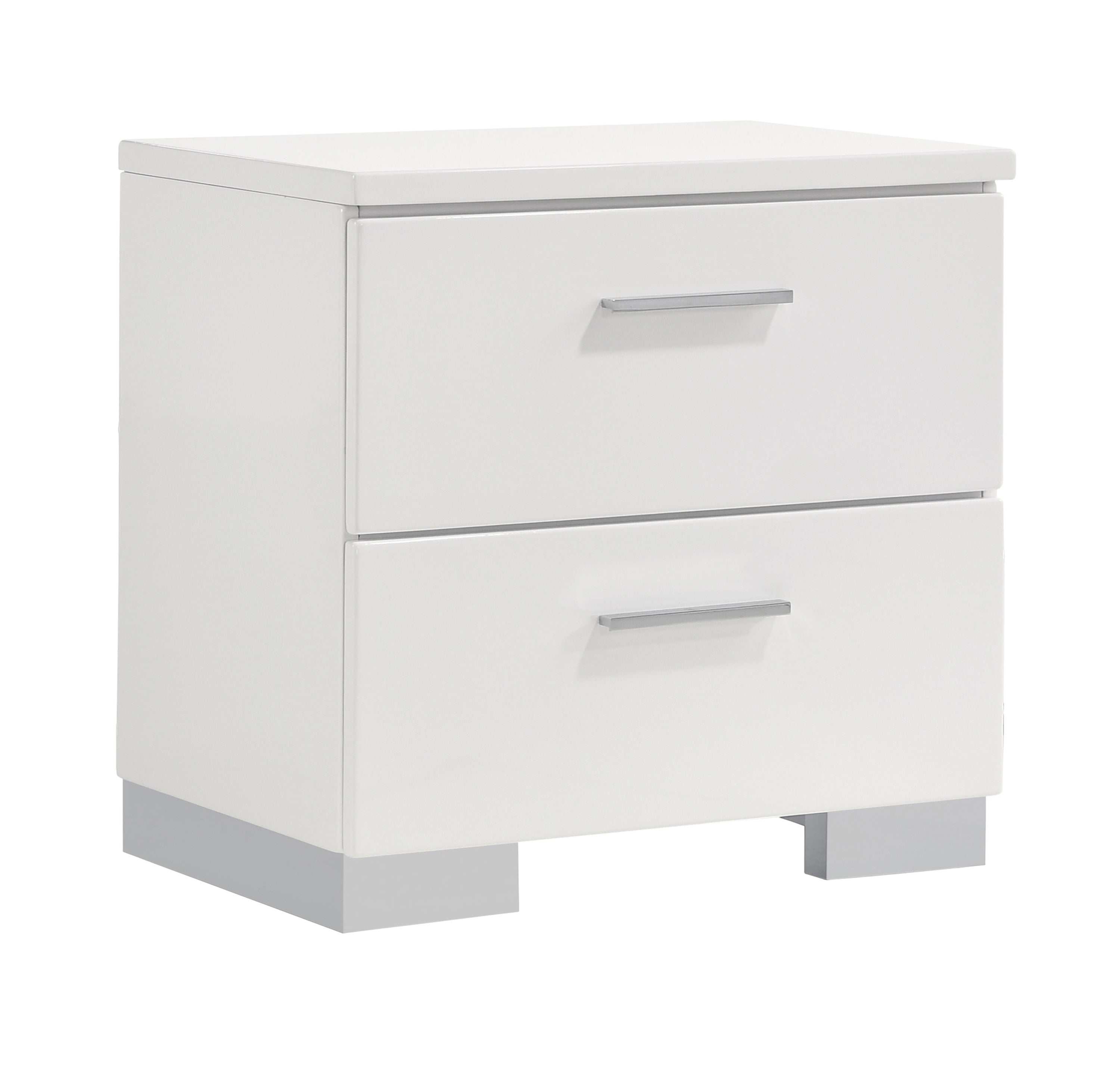 Felicity 2-drawer Nightstand White High Gloss