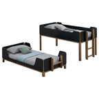 Alevera Metal Twin Over Twin Bunk Bed with Ladder White