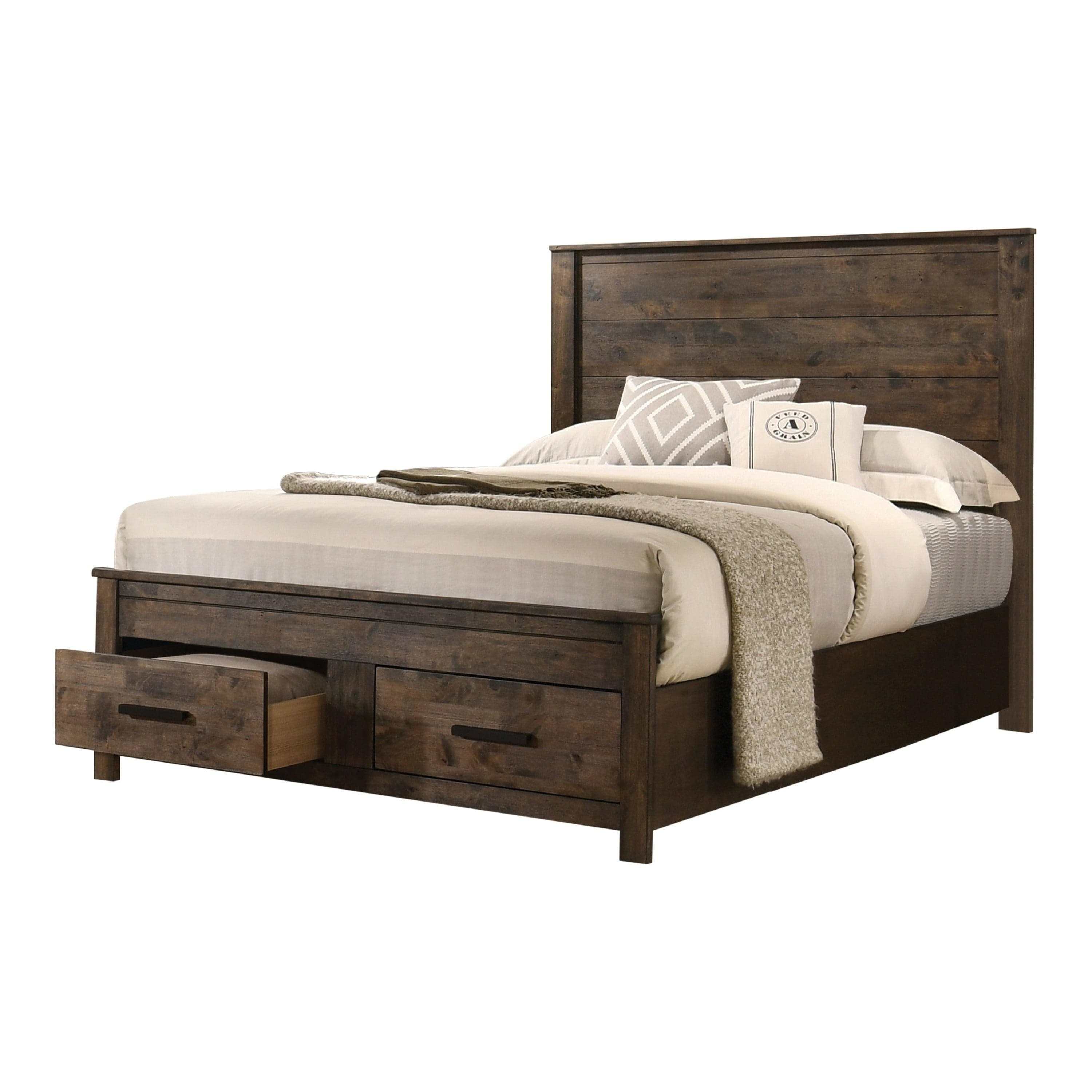 Woodmont 4-piece Queen Bedroom Set Rustic Golden Brown