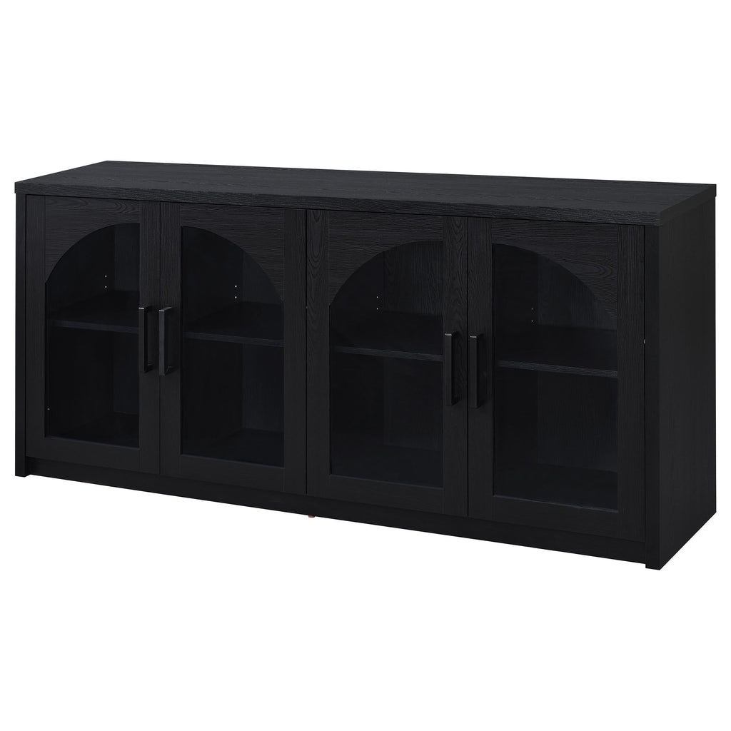 Riva 4-door Dining Sideboard Buffet Storage Credenza Black