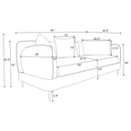 Jade 2-piece Chenille Upholstered Sofa Set Latte