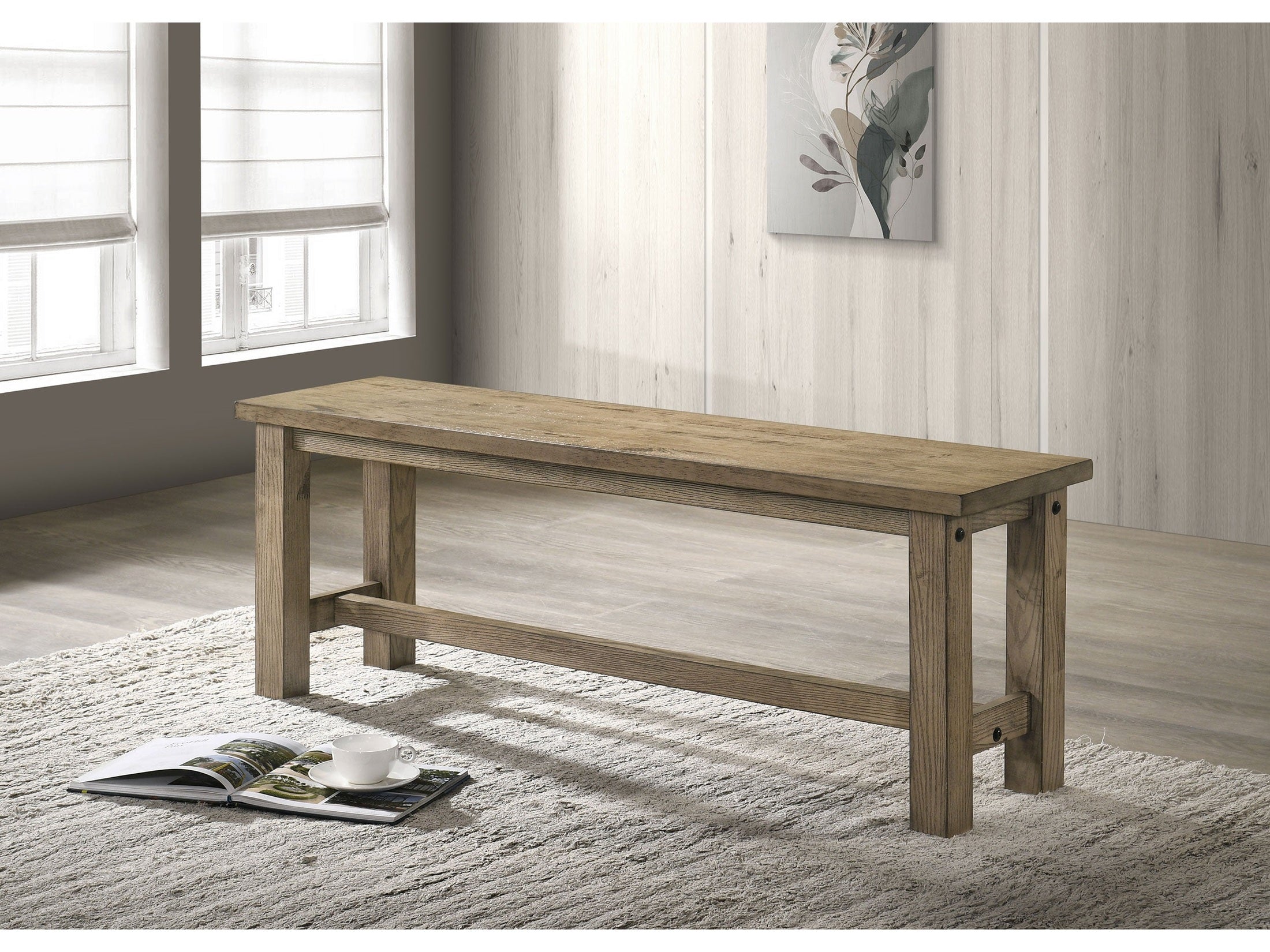 Cardova 51-inch Solid Wood Dining Bench Vineyard Oak