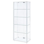 Delphinium 4-Shelf Clear Glass Curio Display Cabinet White