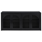 Riva 4-door Dining Sideboard Buffet Storage Credenza Black