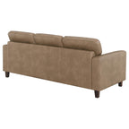 Scotland Faux Leather Upholstered Track Arm Sofa Black