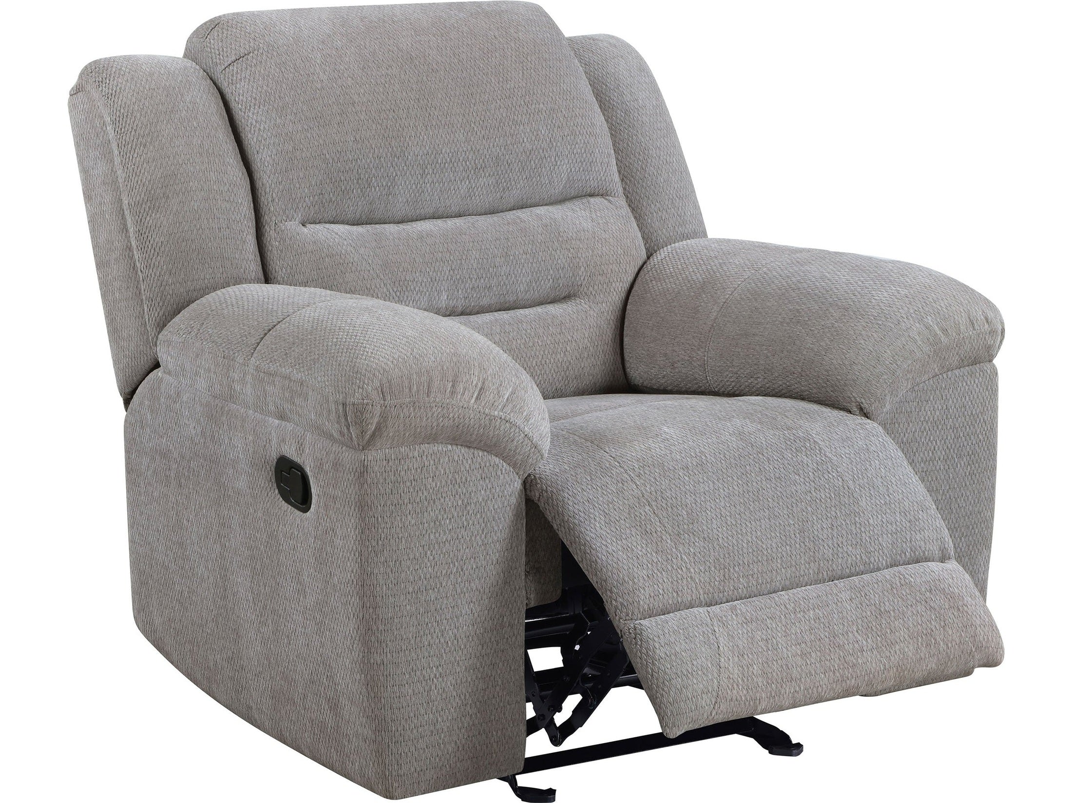 Gilson Chenille Upholstered Glider Recliner Chair Grey