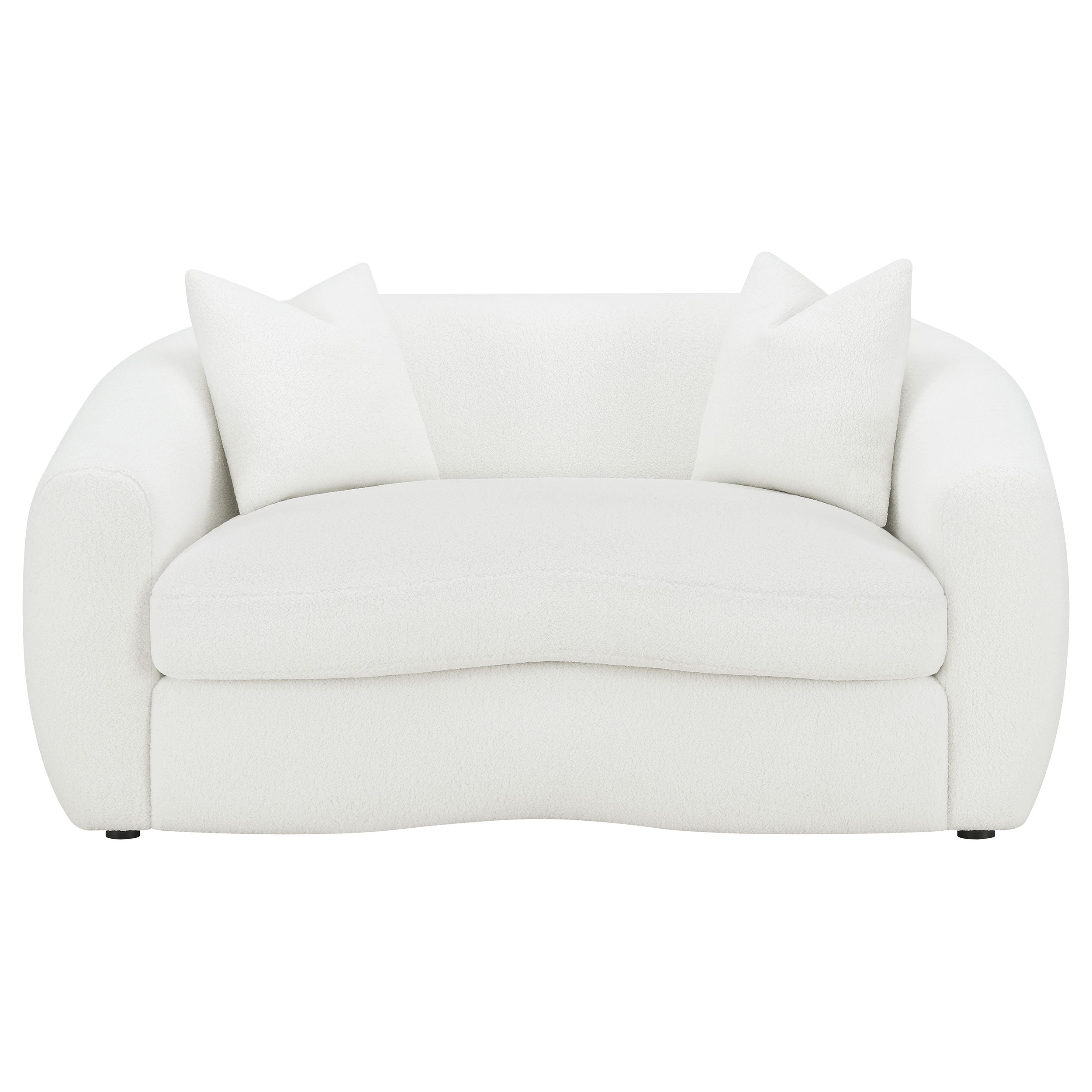 Isabella 2-piece Faux Sheepskin Upholstered Sofa Set Natural