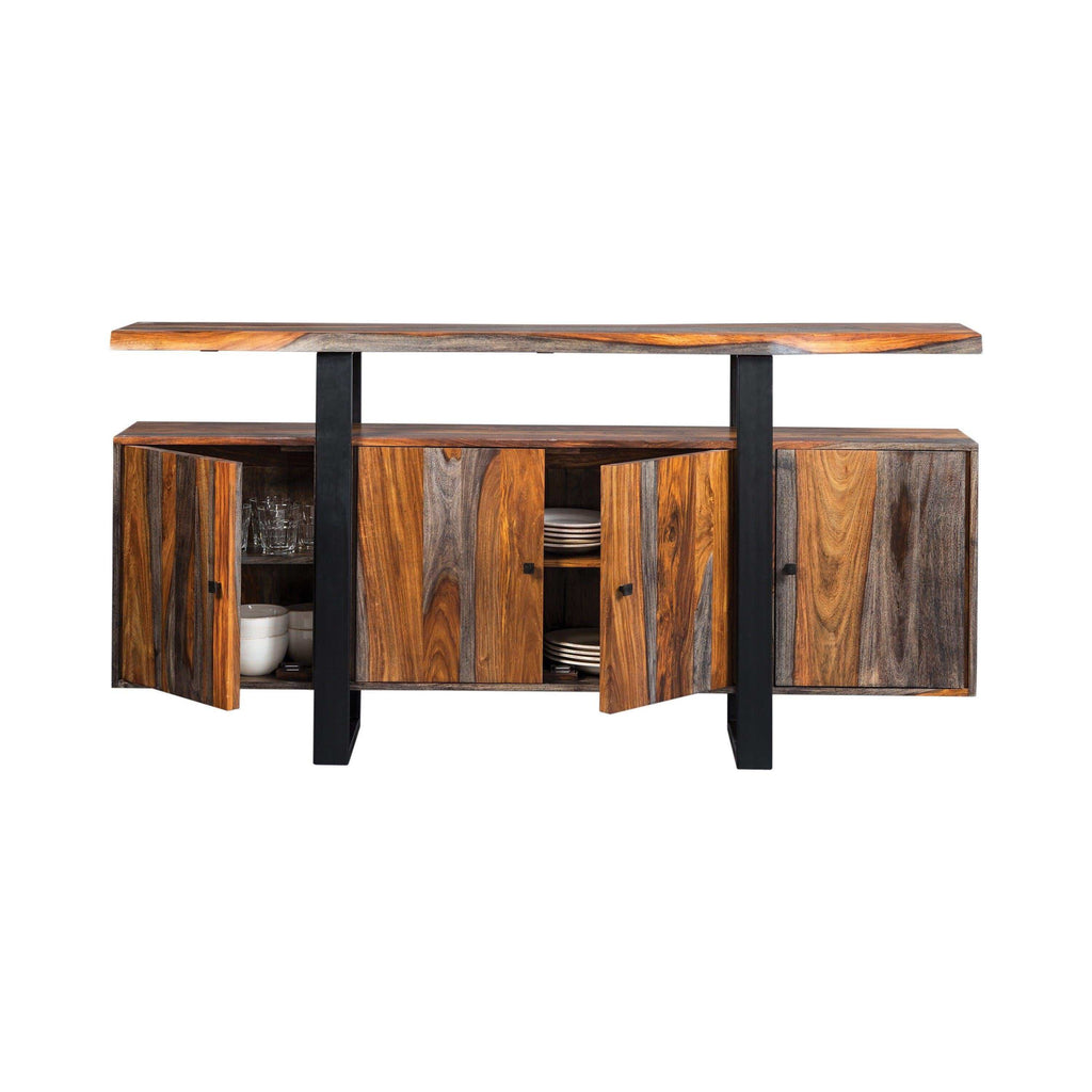 Ditman 4-door Solid Wood Sideboard Buffet Grey Sheesham