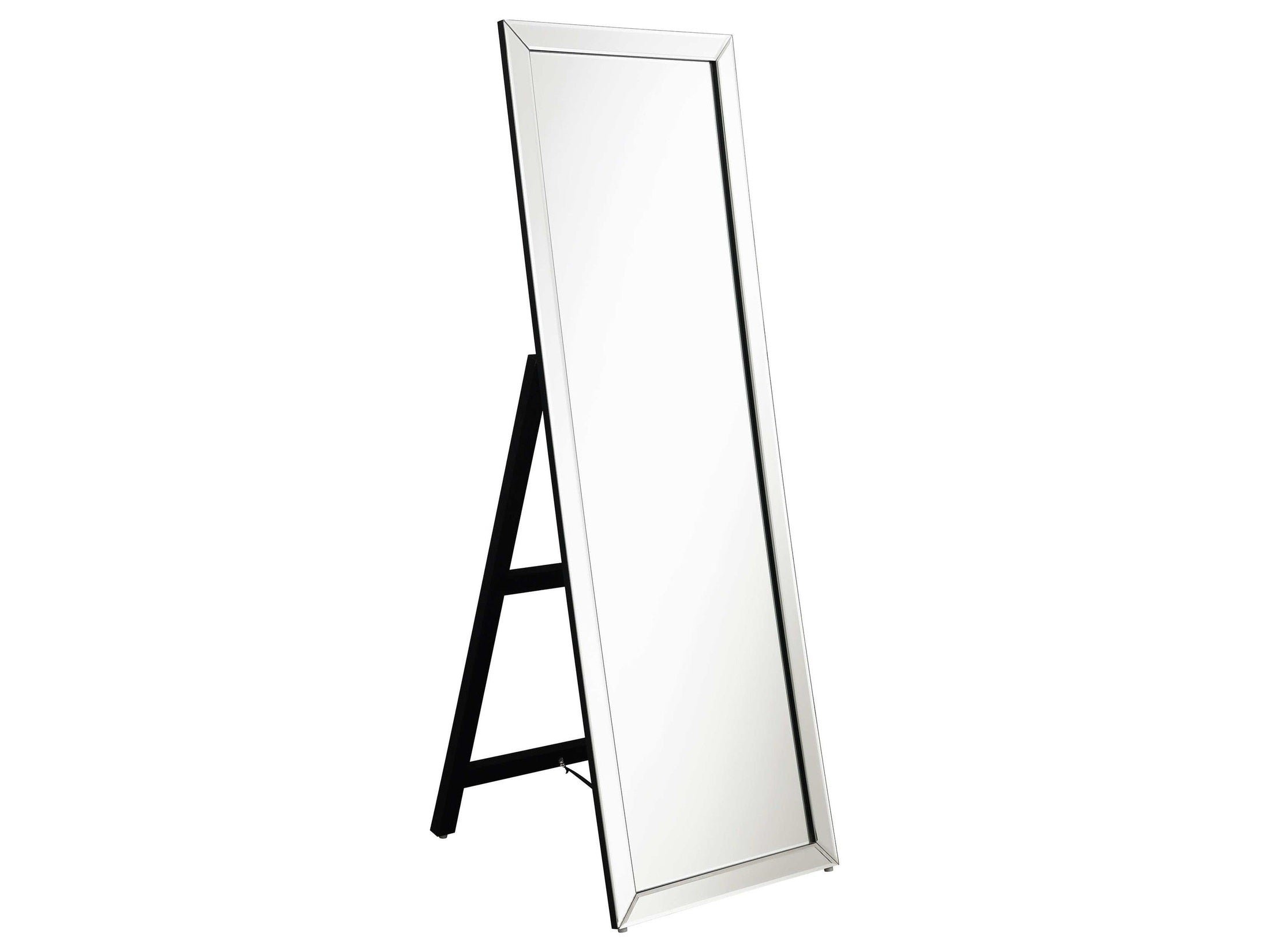 Soline 22 x 61 Inch Framed Standing Floor Mirror Silver