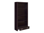 Skylar 71-inch 5-shelf Bookcase with Drawer Cappuccino