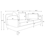 Jade Chenille Upholstered Sculpted Track Arm Sofa Latte