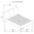 Mokena 46-inch Upholstered Eastern King Platform Bed Taupe