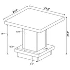 Reston Square Engineered Wood Coffee Table with Casters Cappuccino