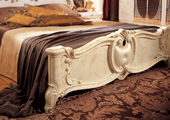 ESF Furniture - Barocco King Size Bed in Ivory - BAROCCOBEDK.S.IVORY
