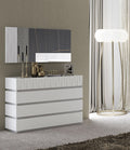 ESF Furniture - Marina Single Dresser with Mirror in White - MARINADDRESSER-MIRROR-WH