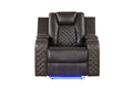 Galaxy Home Benz LED & Power Recliner Chair in Brown