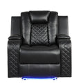 Galaxy Home Benz LED & Power Recliner Chair in Black