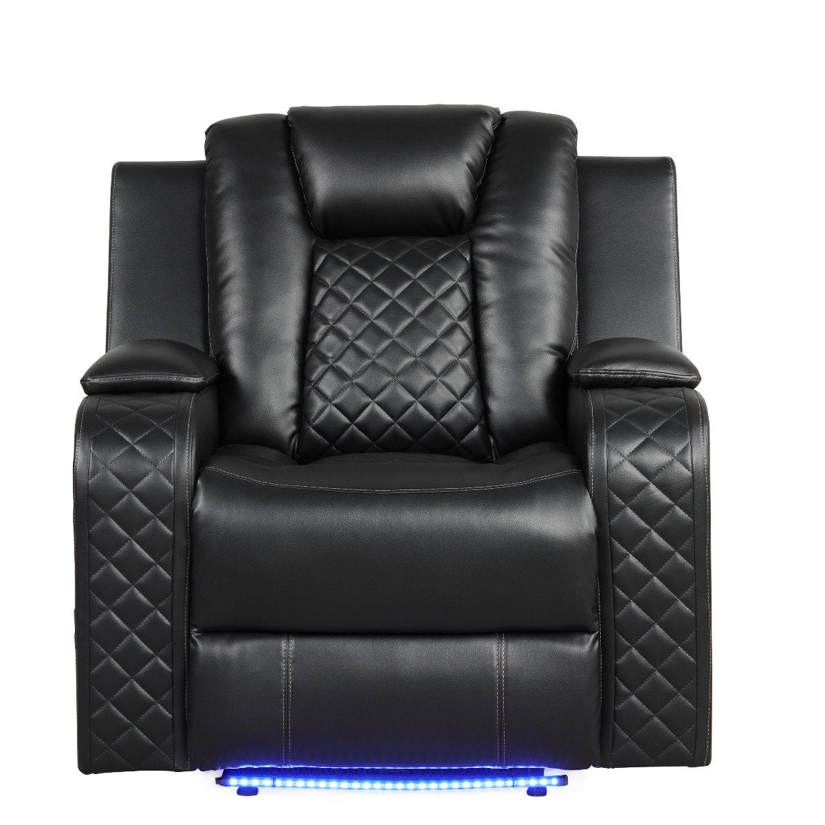 Galaxy Home Benz LED & Power Recliner Chair in Black