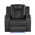 Galaxy Home Benz LED & Power Recliner Chair in Gray