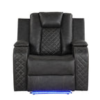 Galaxy Home Benz LED & Power Recliner Chair in Gray