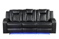 Galaxy Home Benz LED & Power Reclining Sofa in Black