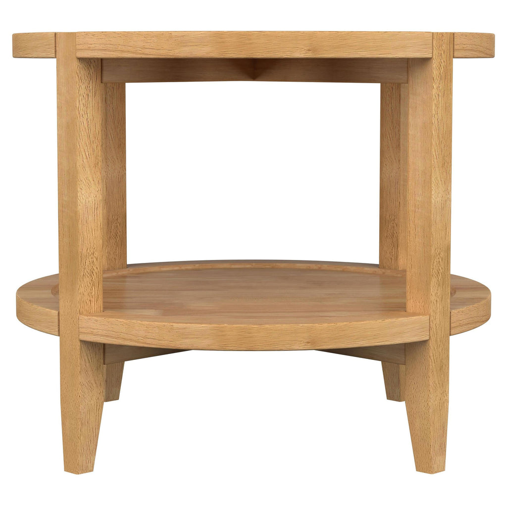 Camillo Round Solid Wood Coffee Table Maple Brown