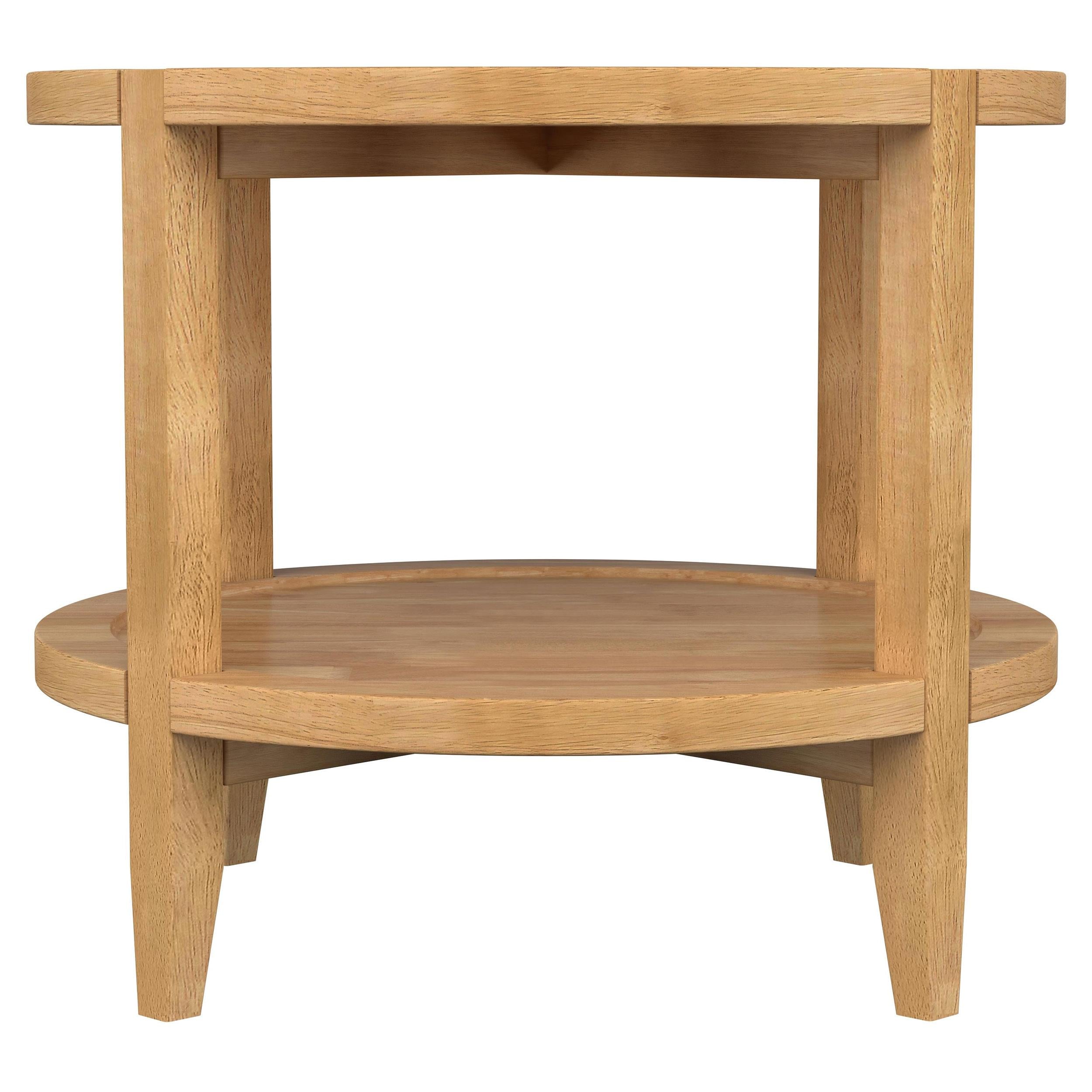 Camillo Round Solid Wood Coffee Table Maple Brown