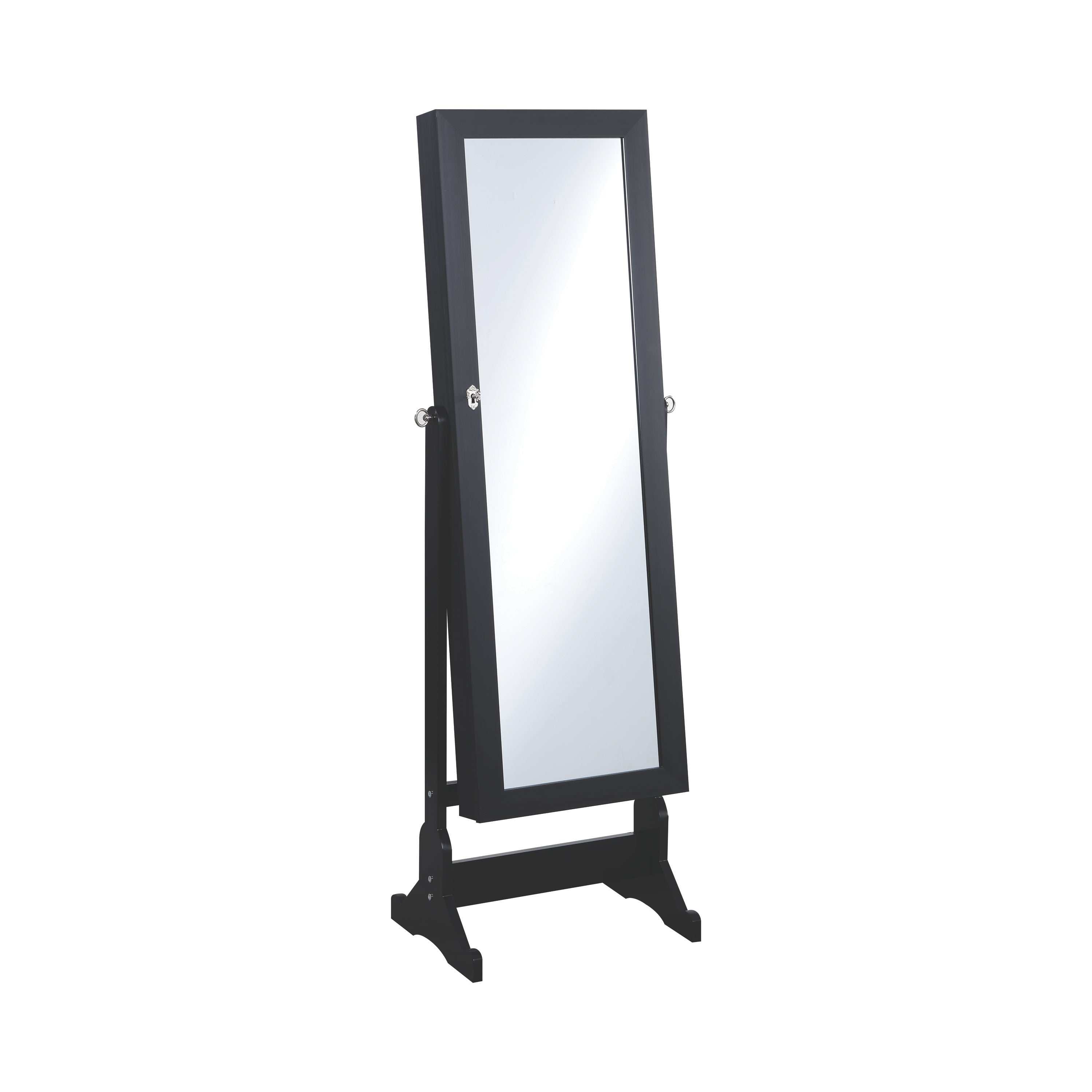 Tutuola Cheval Mirror with Jewelry Storage Black