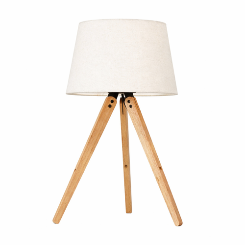 Birch Three Legged Wooden Bar Table Lamp - Natural