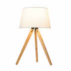 Birch Three Legged Wooden Bar Table Lamp - Natural