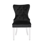 Galaxy Home Erica Stainless Steel Legs Dining Chair (Set of 2) in Black
