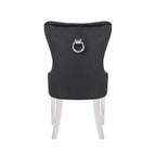 Galaxy Home Erica Stainless Steel Legs Dining Chair (Set of 2) in Black