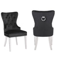 Galaxy Home Erica Stainless Steel Legs Dining Chair (Set of 2) in Black
