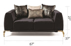 Galaxy Home Majesty Loveseat in Black
